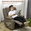 A man is sitting in a recliner chair, reading a magazine. The chair is in a living room setting with curtains in the background. Produktbild-Vorschau