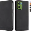 A black flip case for a smartphone is shown from the front and back. Produktbild-Vorschau