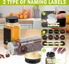 A collage of images showing spice jars and labels, with a kitchen background. Produktbild-Vorschau