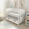 Baby-Delux Babybett Kinderbett Lia 120x60 Teddy Wippe Weiß Produktbild-Vorschau 4