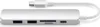 A silver USB-C hub with multiple ports is shown against a white background. Voir les images du produit