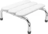 A white shower stool with chrome legs against a white background. Produktbild-Vorschau
