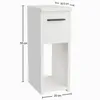 Nachttisch - 20x30x55 cm - Weiß - schmal - mit Schublade - Produktbild-Vorschau 3