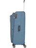 Side view of a blue travel suitcase with a retractable handle and wheels. Anteprima dell’immagine prodotto