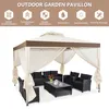 An outdoor garden pavilion set up with furniture, including sofas and a coffee table. Náhled obrázku produktu