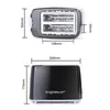 A diagram showing the dimensions of a toaster, with a top view and a front view. Produktbild-Vorschau
