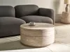 BELIANI Couchtisch Beige Travertinoptik Steinoptik Rund Produktbild-Vorschau 4