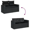 14-tlg. Garten-Sofagarnitur mit Kissen Schwarz Poly Rattan Produktbild-Vorschau 3