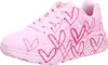 A pink Skechers Uno Lite Spread sneaker with a heart pattern. Náhľad obrázku produktu