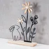 Deko Aufsteller Ostern L19cm Metall Holz Osterhase Blume Produktbild-Vorschau 4