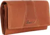 A close-up, studio shot of a brown leather wallet. Produktbild-Vorschau
