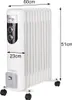 Ölradiator mit Rollen 11 Rippen 3 Stufen 2500 Watt 60x51cm Produktbild-Vorschau 2