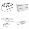 Badezimmermöbel 100cm CINIC-Serie Mineralguss Waschtisch Produktbild-Vorschau 8