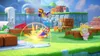 A scene from the video game Mario & Rabbids Kingdom Battle, showing characters in a colorful, grassy environment. Produktbild-Vorschau