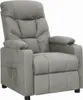vidaXL Poltrona relax in tessuto grigio chiaro Anteprima dell’immagine prodotto 8