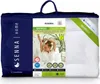 A product package for a Senna Home duvet, featuring a woman stretching in bed. Podgląd zdjęcia produktu