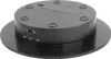 A black electric rotating display stand is shown from a slightly elevated angle. Voir les images du produit