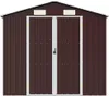 vidaXL Capanno da giardino Marrone 205x129x183 cm Acciaio Anteprima dell’immagine prodotto 3