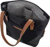 An open black tote bag with brown leather straps, showing the interior compartments. Náhled obrázku produktu
