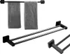 Portasciugamani 50 cm, acciaio inox nero opaco, resistente Anteprima dell’immagine prodotto 19