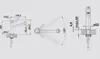Technical drawing with dimensions and angles of a faucet. Produktbild-Vorschau