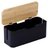 Relaxdays, caja para regletas de enchufes, bambú, con tapa, Vista previa de la imagen del producto 8