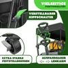 Marketing image highlighting features of a foldable wagon. Produktbild-Vorschau