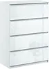 A white, high-gloss chest of drawers with four drawers. Produktbild-Vorschau