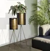 FineBuy Blumentopf 2er Set Metall Pflanzkübel Gold mit Produktbild-Vorschau 2
