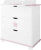 ZEE STAR Cassettiera Fasciatoio Bianca Stella Rosa 83x87x49 Anteprima dell’immagine prodotto 1
