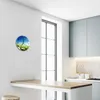 Glasuhr Wanduhr Küchenuhr Echt-Glas 30fi cm Wiese grün Produktbild-Vorschau 5