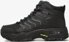 A black hiking boot with blue accents, shown from the side against a white background. Voir les images du produit