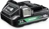 A black and green power tool battery pack with a white button and indicator lights. Anteprima dell’immagine prodotto