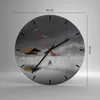 Wanduhr - Rund - Glasuhr - Hütte Nebel Sumpf - 40x40cm - Produktbild-Vorschau 3