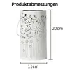 Solar Gartenlaterne 2er Set, Metall weiß, warmweiß LED, Produktbild-Vorschau 2