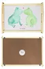 Mr. & Mrs. Panda Holztablett Frosch Liebe - Grau Pastell - Produktbild-Vorschau 4