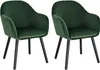 Two green velvet chairs with black legs are shown against a white background. Produktbild-Vorschau