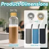 XMTECH 550 ml Glastrinkflasche mit Holzdeckel, grauem Produktbild-Vorschau 2