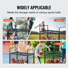Collage of images showing sports balls in storage carts, with text overlays indicating different sports. Anteprima dell’immagine prodotto