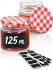 Praknu 25 małych słoików na dżem 125 ml - z etykietami i Podgląd zdjęcia produktu 1