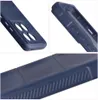 Collage of close-up shots of a dark blue phone case, showing its texture and cutouts. Produktbild-Vorschau