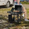 Outsunny Gasgrill BBQ Grillwagen mit 4 Brennern Schrank Produktbild-Vorschau 2