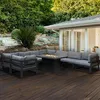Modulares Gartenlounge-Set Groß Grau 8-Sitzer U-Form Sofa Produktbild-Vorschau 10