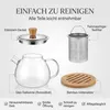 Teekanne aus Glas mit Edelstahl-Sieb Unterteller Dobin – Produktbild-Vorschau 3