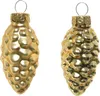Christbaumschmuck Zapfen 6cm Glas 12 Stück - Hellgold Produktbild-Vorschau 2