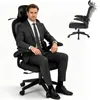 UISEBRT Ergonomiczne krzesło biurowe, czarne, z siatkowym Podgląd zdjęcia produktu 1