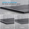 A collage of images showing a black shower tray with different installation options. Náhled obrázku produktu