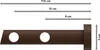 Interdeco Gardinenstange / Vorhangstange Chrom / Nussbaum Produktbild-Vorschau 2