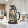 Bierkrug mit Deckel 0,7L – Steinkrug mit Deutschland-Motiv Produktbild-Vorschau 5