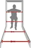 A person is shown inside a doorway, demonstrating the use of red support poles. Anteprima dell’immagine prodotto
